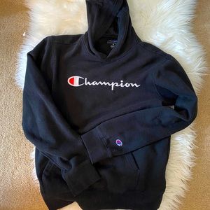 embroidered black champion sweatshirt hoodie
